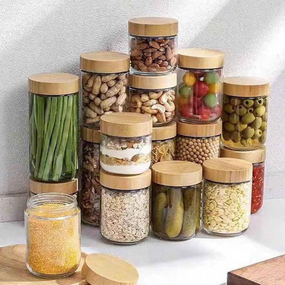 Meal Prep Overnight Oats - 4 Buah Toples Kaca Bergaya Rustik