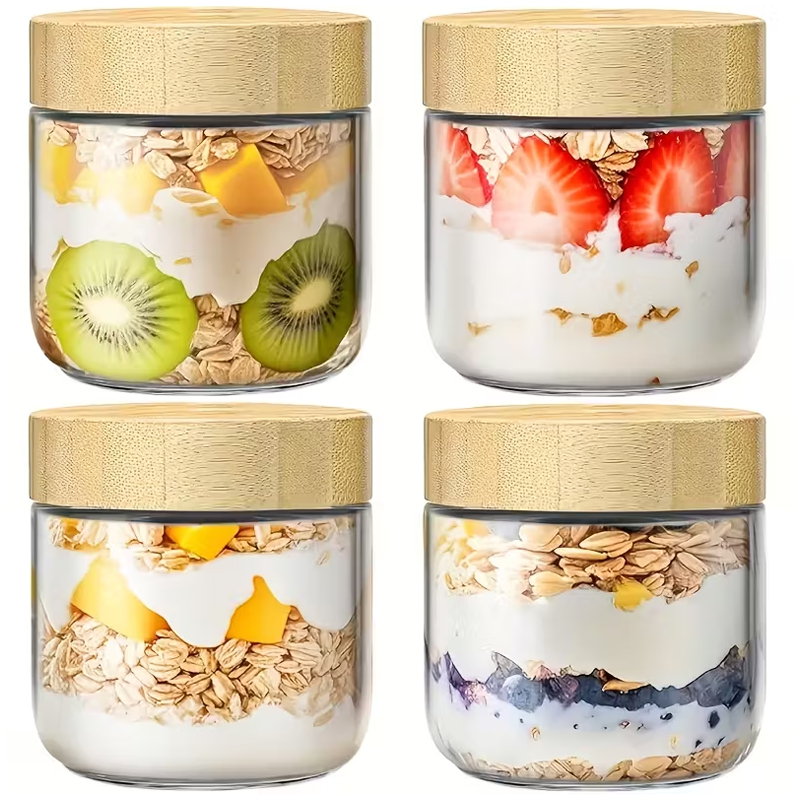 Meal Prep Overnight Oats - 4 Wadah Overnight Oats dengan Tutup