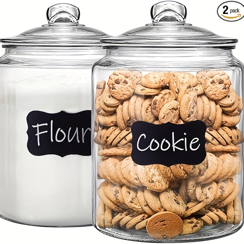 Glass Container Set - 2 buah toples kaca dengan tutup