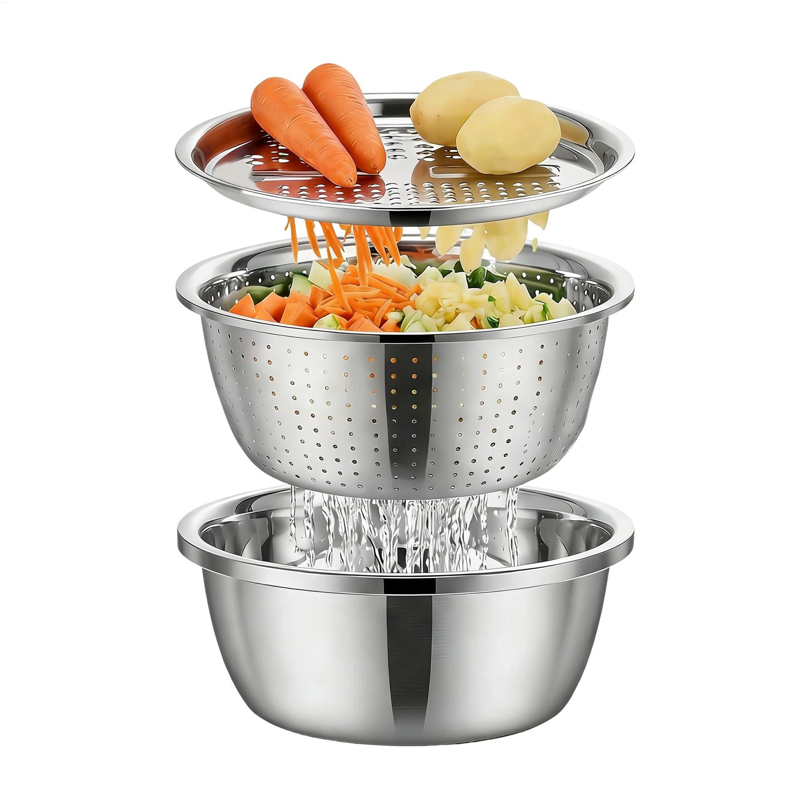 Meal Prep Rice - Bak Cuci dan Saringan Stainless Steel