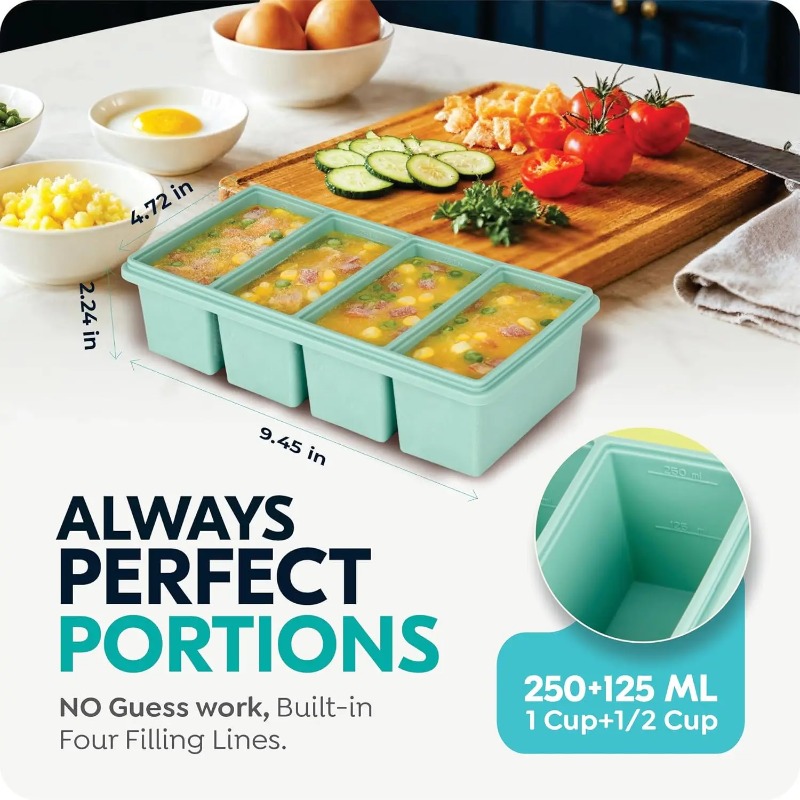Meal Prep Freezer - Cetakan Sup Silikon 1000ml dengan Tutup,