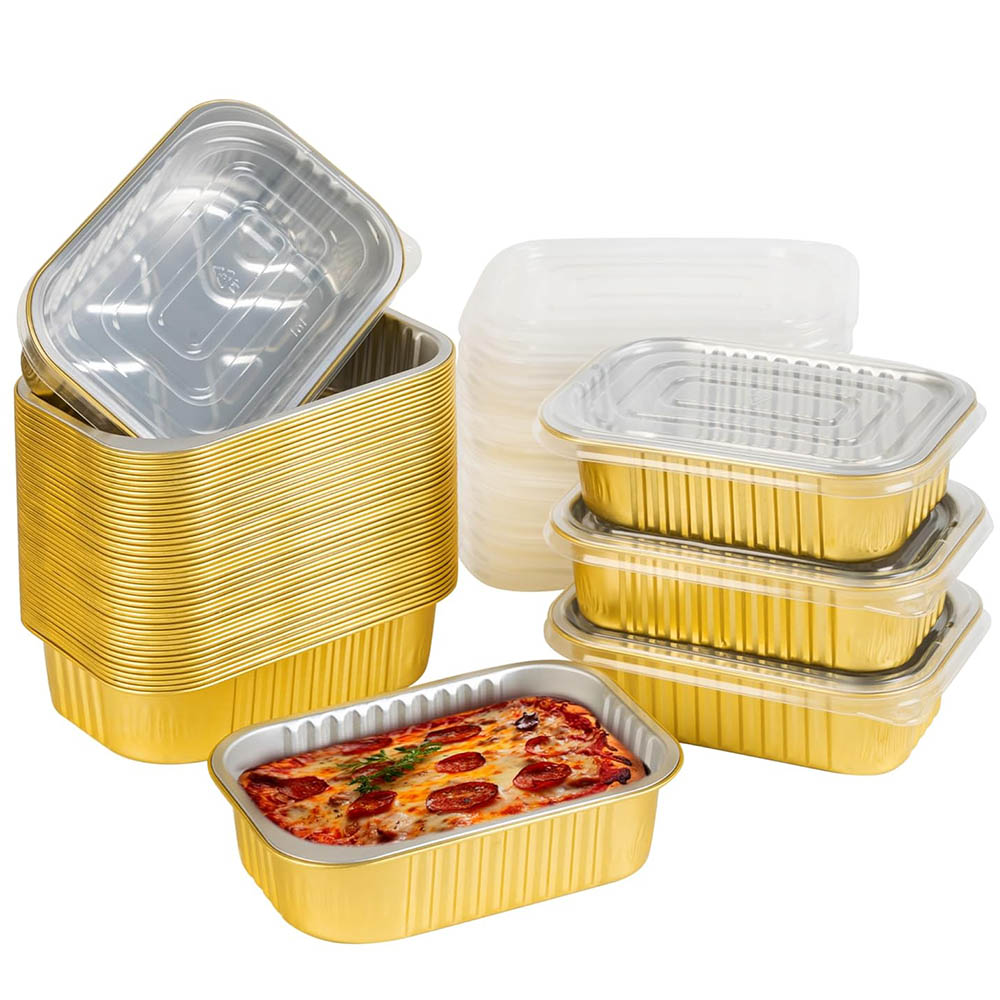 Meal Prep Freezer - Panci Aluminium Kecil dengan Tutup, Tahan