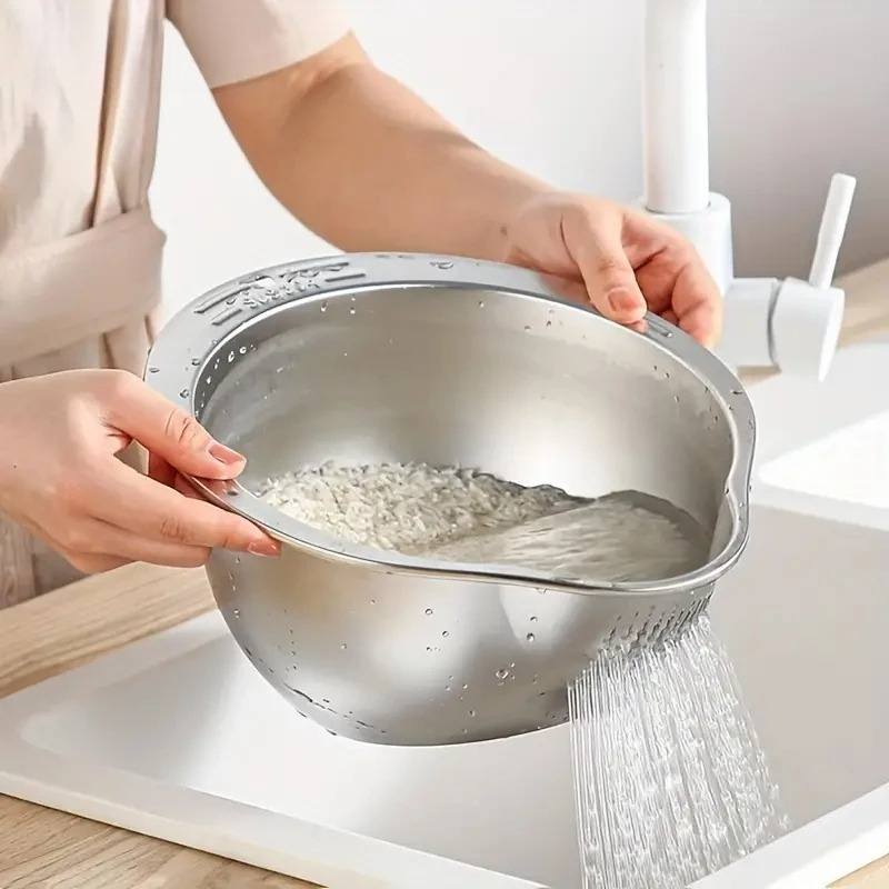 Meal Prep Rice - Saringan Cuci Beras Stainless Steel Anti