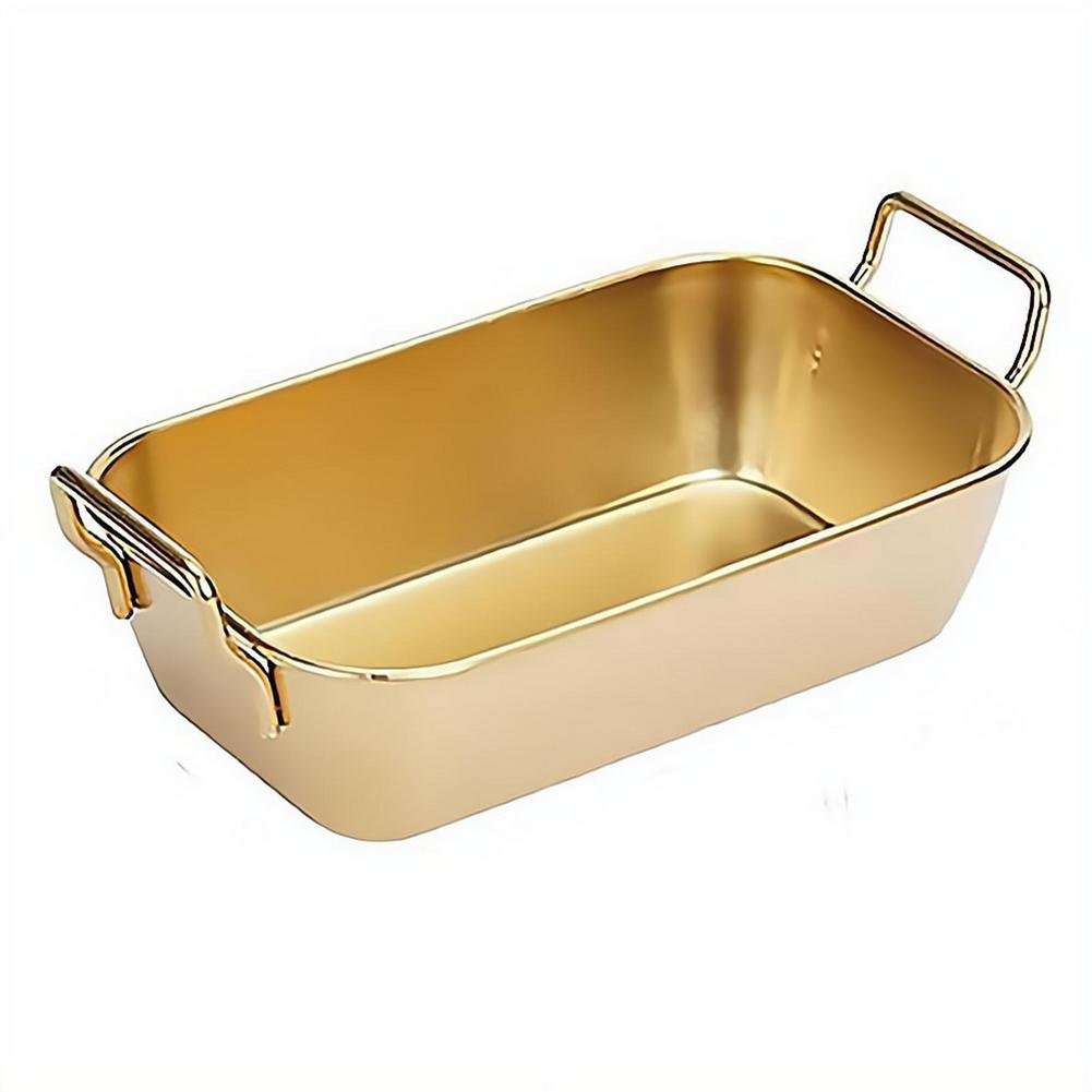 Meal Prep Easy - Nampan Sajian Dengan Pegangan, Piring Stainless