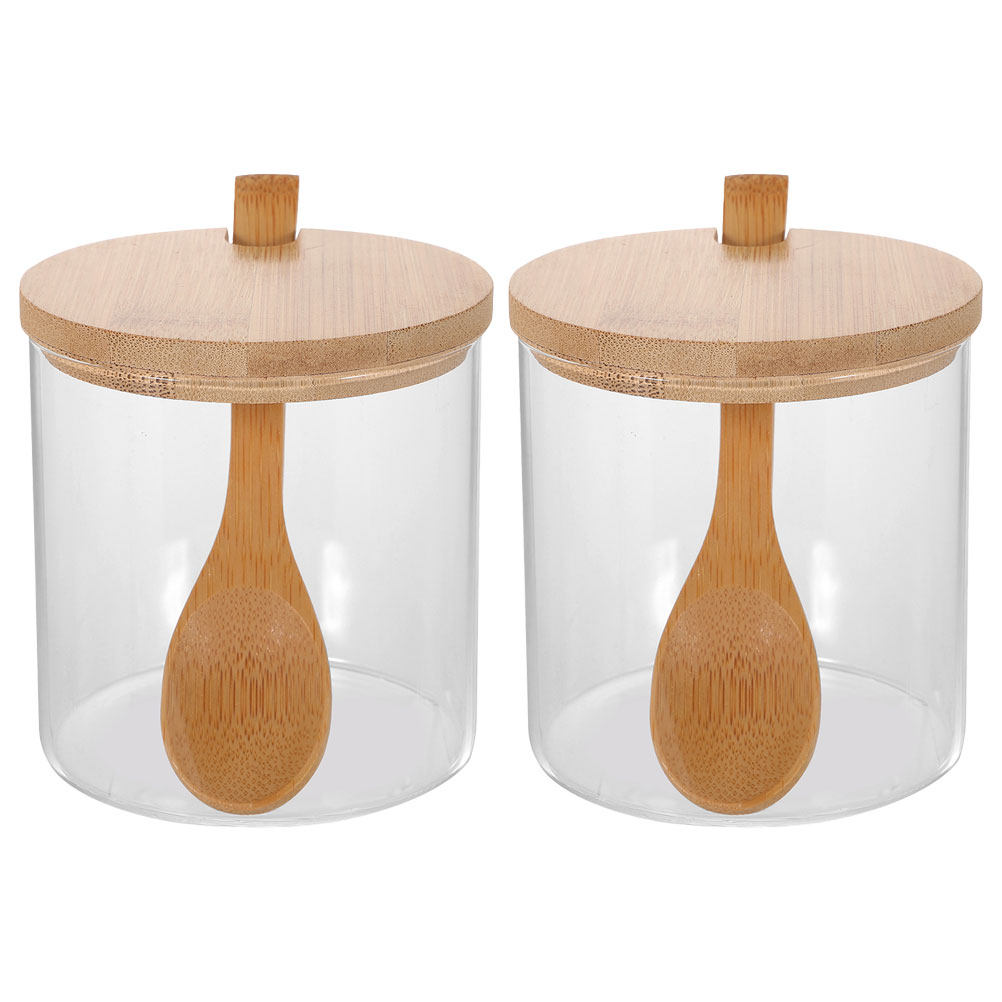 Glass Container Set - 2 Set Wadah Bumbu Kaca Bening