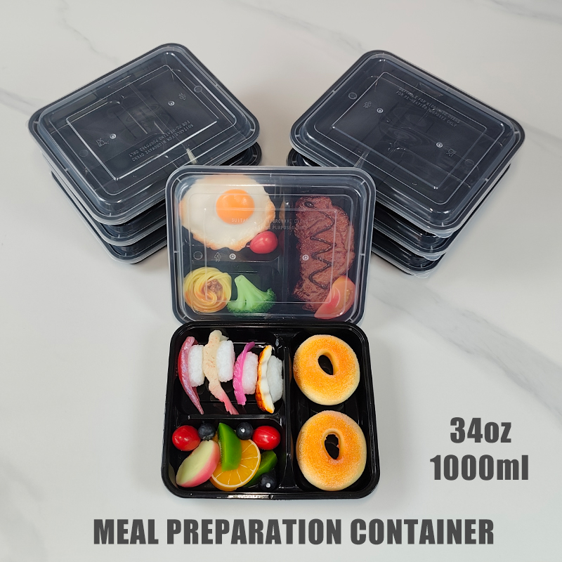 Meal Prep Freezer - 3 Kompartemen 34 Oz/1000 Ml, 12/35