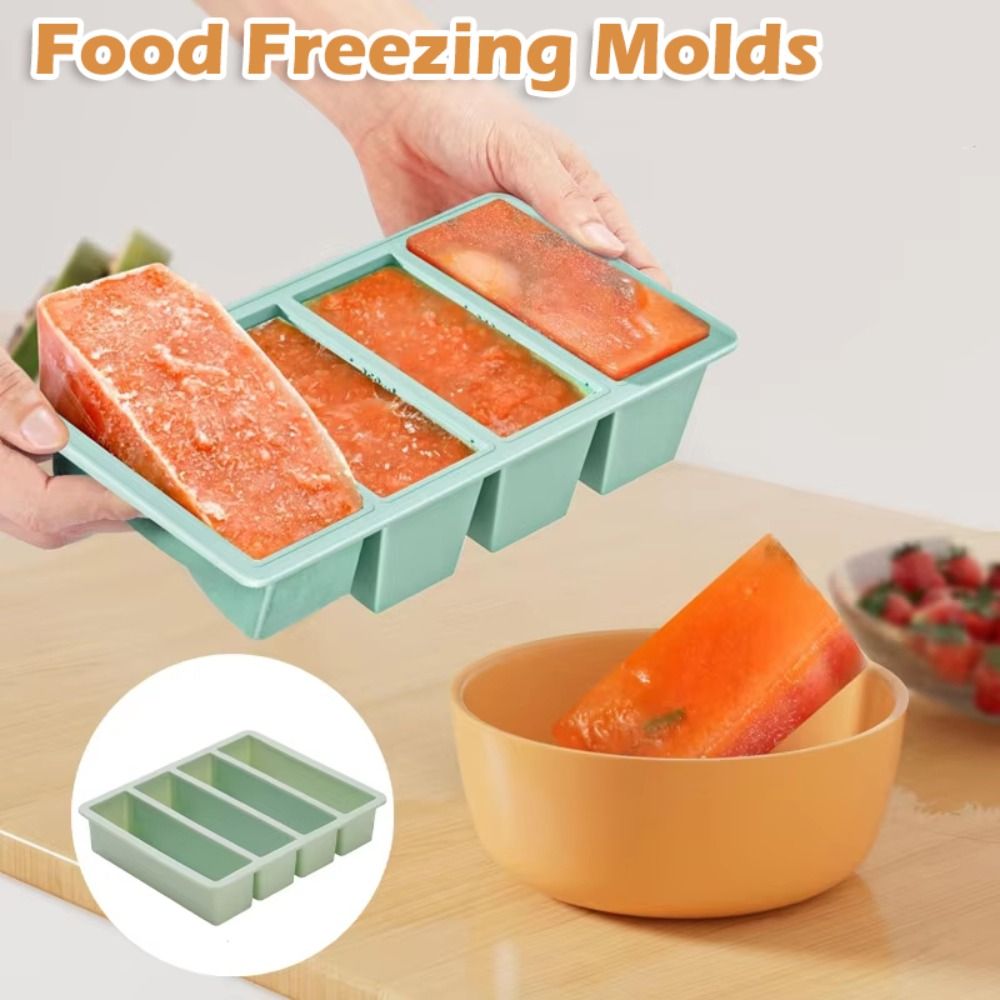 Cetakan Es Silikon 4 Kotak Bes - Meal Prep Freezer ulasan dan harga