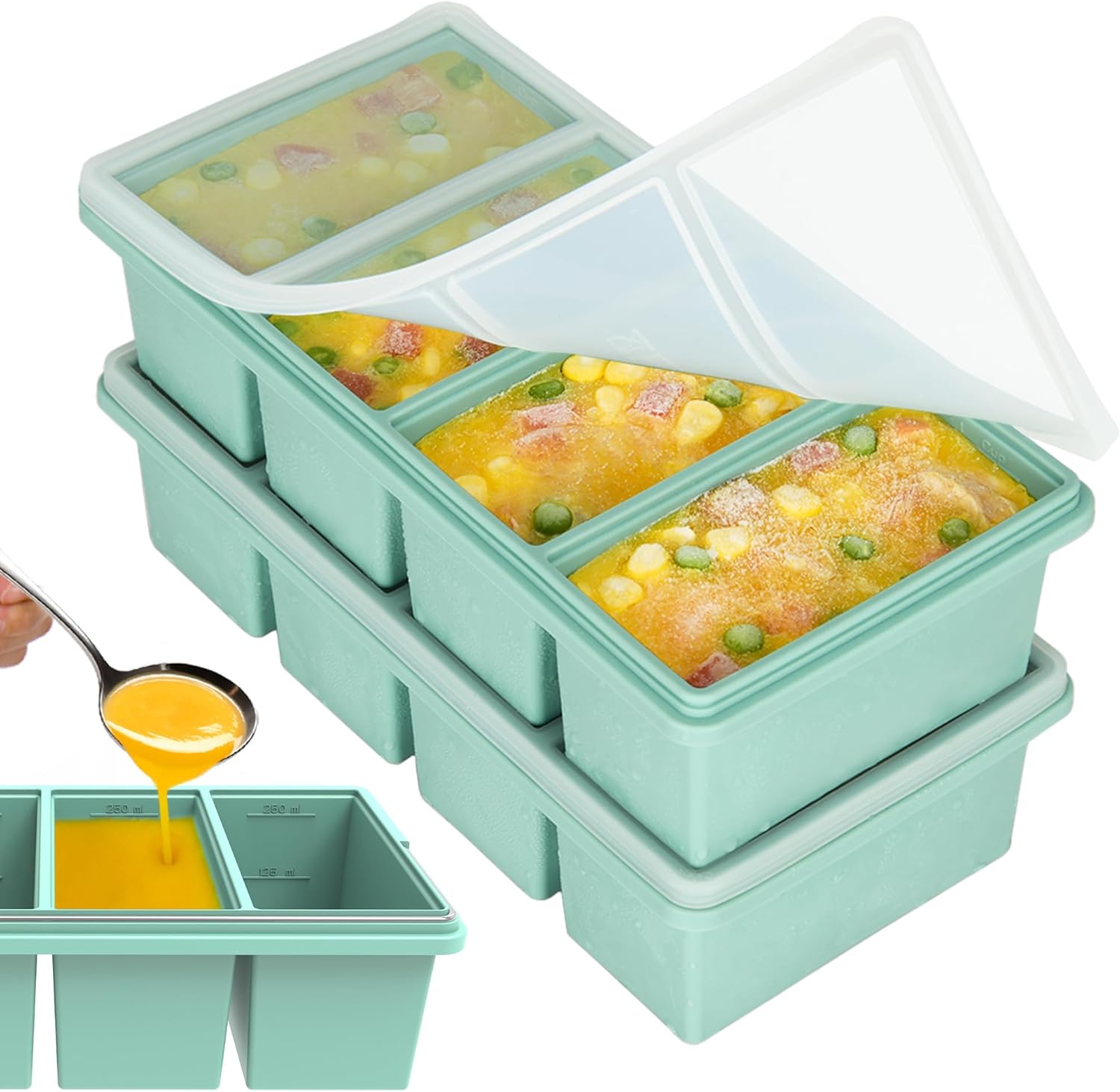 Cetakan Es Silikon 250ml 500ml - Meal Prep Freezer ulasan dan harga