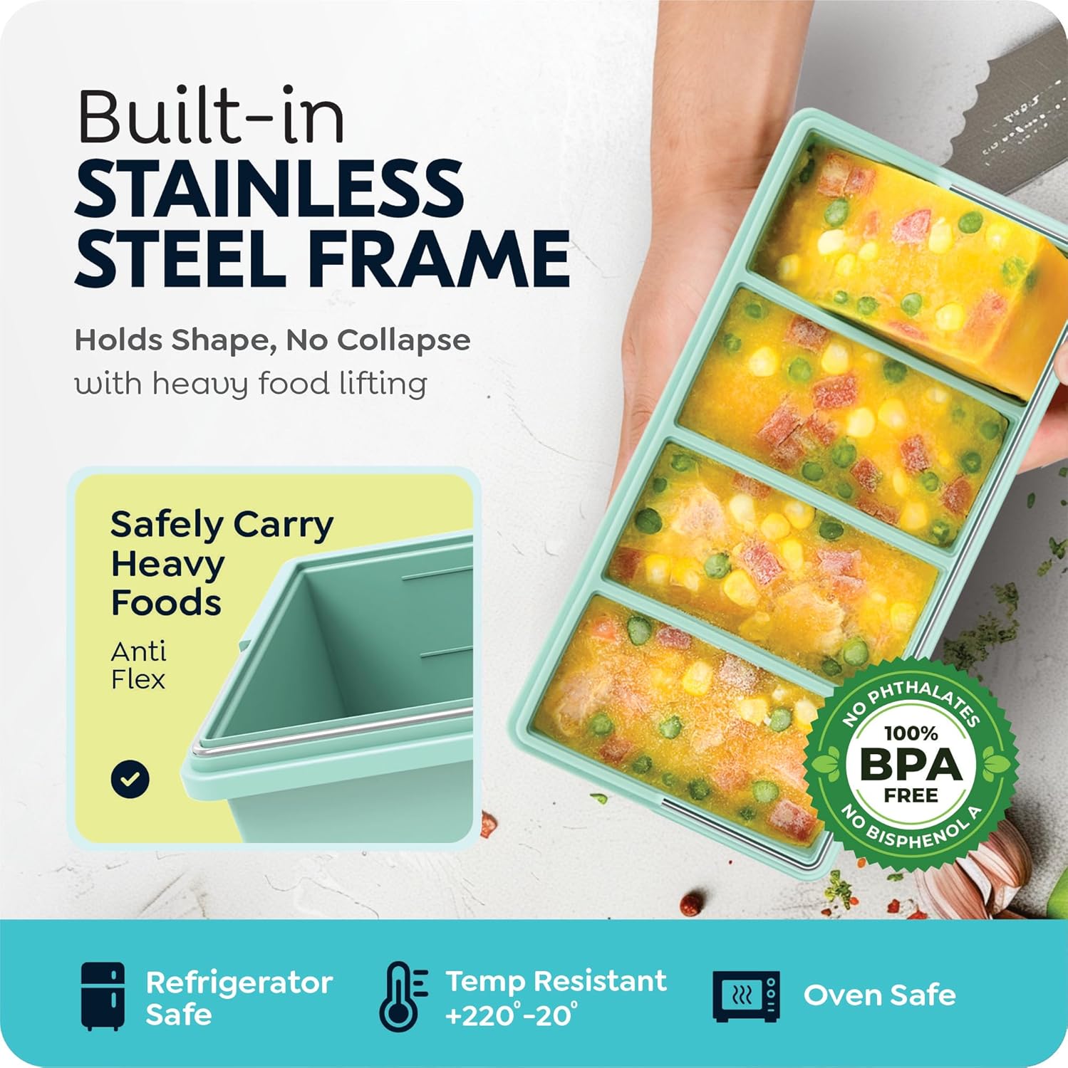 Cetakan Es Silikon 250ml 500ml - Meal Prep Freezer ulasan dan harga