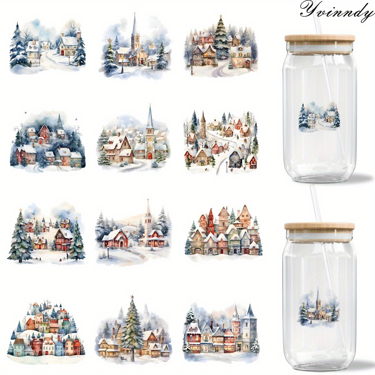 12Pcs/Set Stiker Kemasan Stopl - Glass Container Set ulasan dan harga