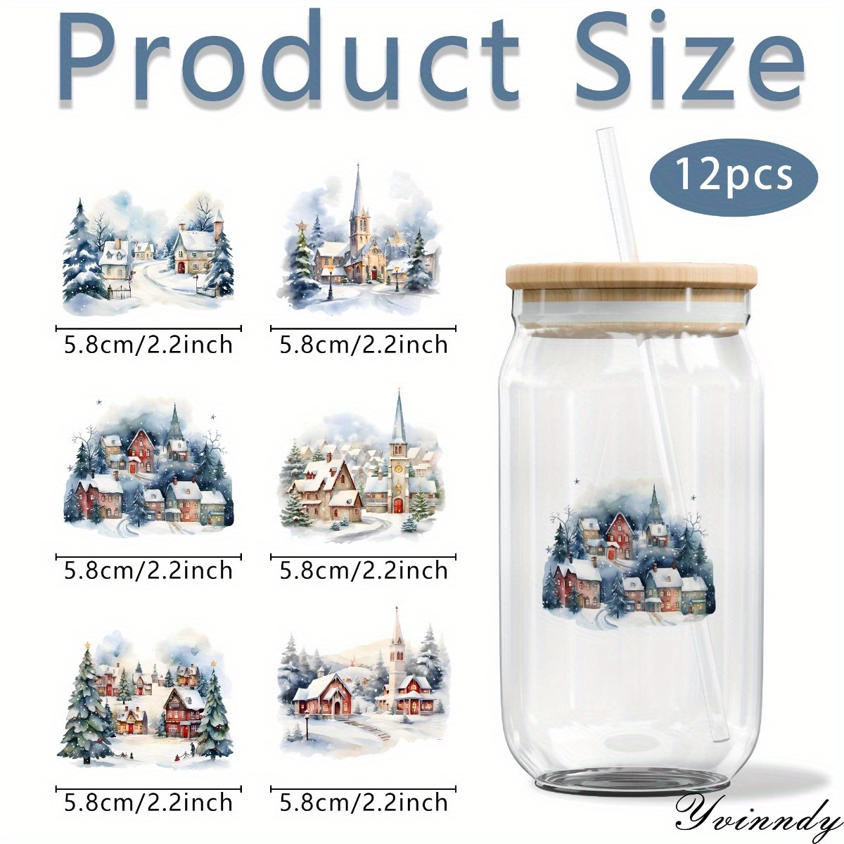 12Pcs/Set Stiker Kemasan Stopl - Glass Container Set ulasan dan harga