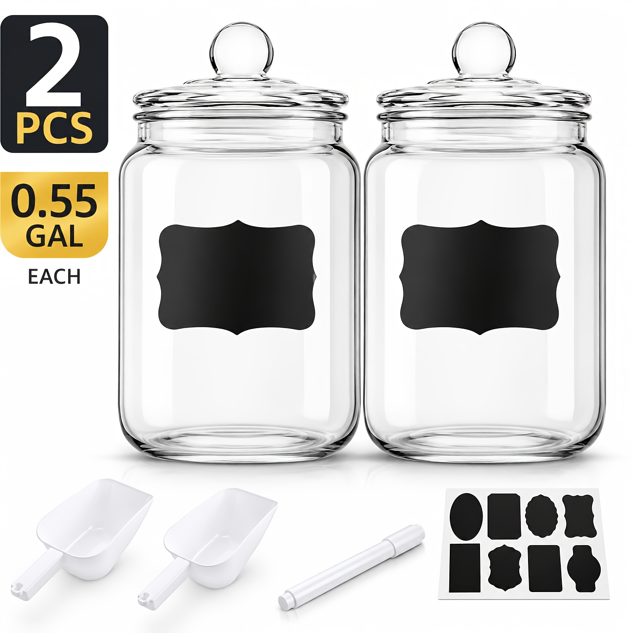 2 buah toples kaca dengan tutu - Glass Container Set ulasan dan harga