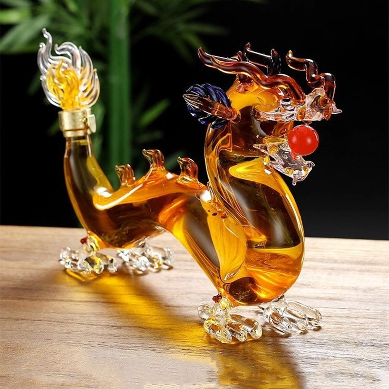 Botol Wiski Bentuk Naga Kaca T - Glass Container Set ulasan dan harga