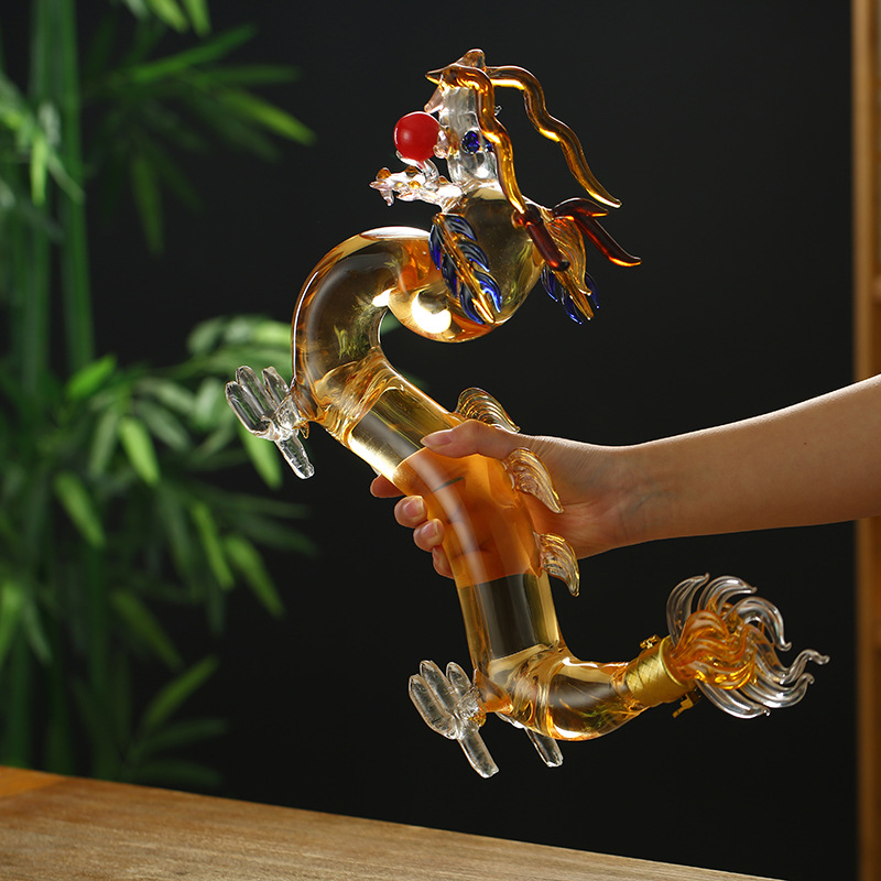 Botol Wiski Bentuk Naga Kaca T - Glass Container Set ulasan dan harga