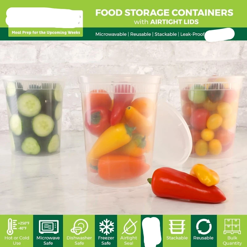 Wadah Deli plastik 8oz-32 Oz d - Meal Prep Freezer ulasan dan harga
