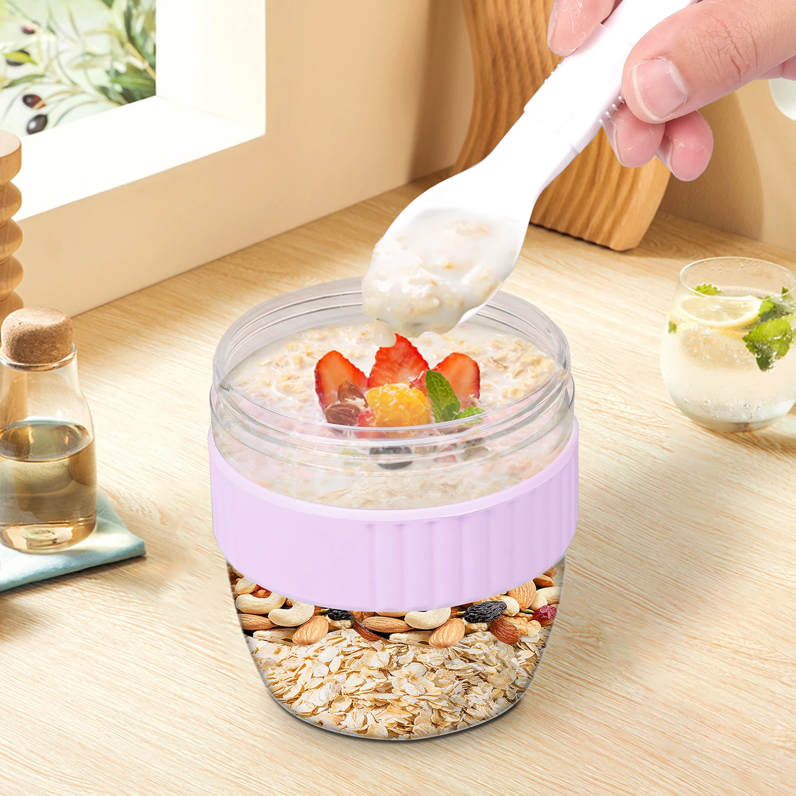 Wadah Overnight Oats Dua Lapis - Meal Prep Overnight Oats ulasan dan harga